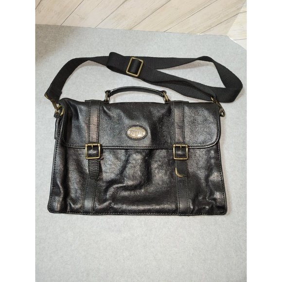Fossil Other - Fossil Vintage Messenger Bag Black Cowhide Leather MBG8268